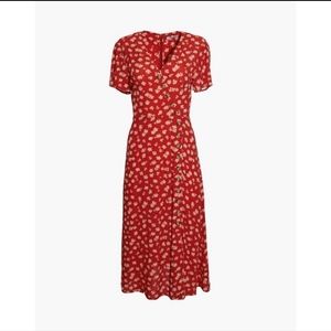 Madewell Hibiscus Button Wrap Midi Dress